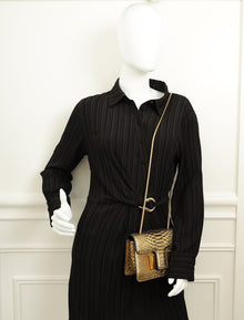 Tom Ford Gold Metallic Python Sienna Shoulder Bag