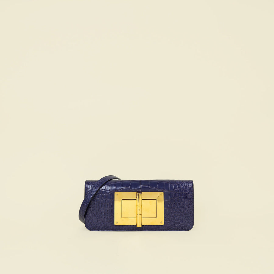 Tom Ford Bicolor Alligator Natalia East West Clutch Bag