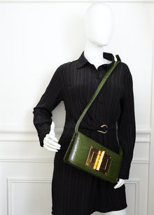 Tom Ford Olive Green Alligator Natalia East West Clutch Bag