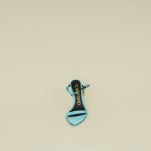 Tom Ford Turquoise Padlock Satin Ankle Wrap Sandal 36