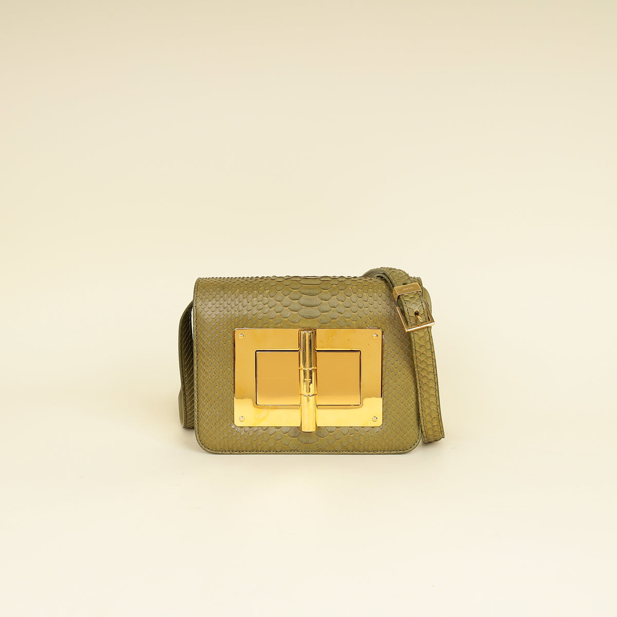 Tom Ford Olive Natalia Python Medium Shoulder Bag