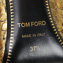 Tom Ford Gold Python Padlock Ankle Wrap Pumps 37.5