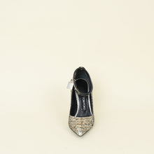 Tom Ford Metallic Silver Python Padlock Ankle Wrap Pumps 38