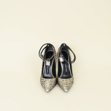 Tom Ford Metallic Silver Python Padlock Ankle Wrap Pumps 38