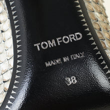 Tom Ford Metallic Silver Python Padlock Ankle Wrap Pumps 38