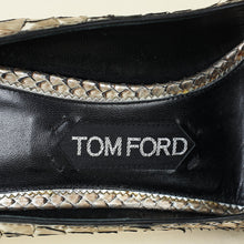 Tom Ford Metallic Silver Python Padlock Ankle Wrap Pumps 38