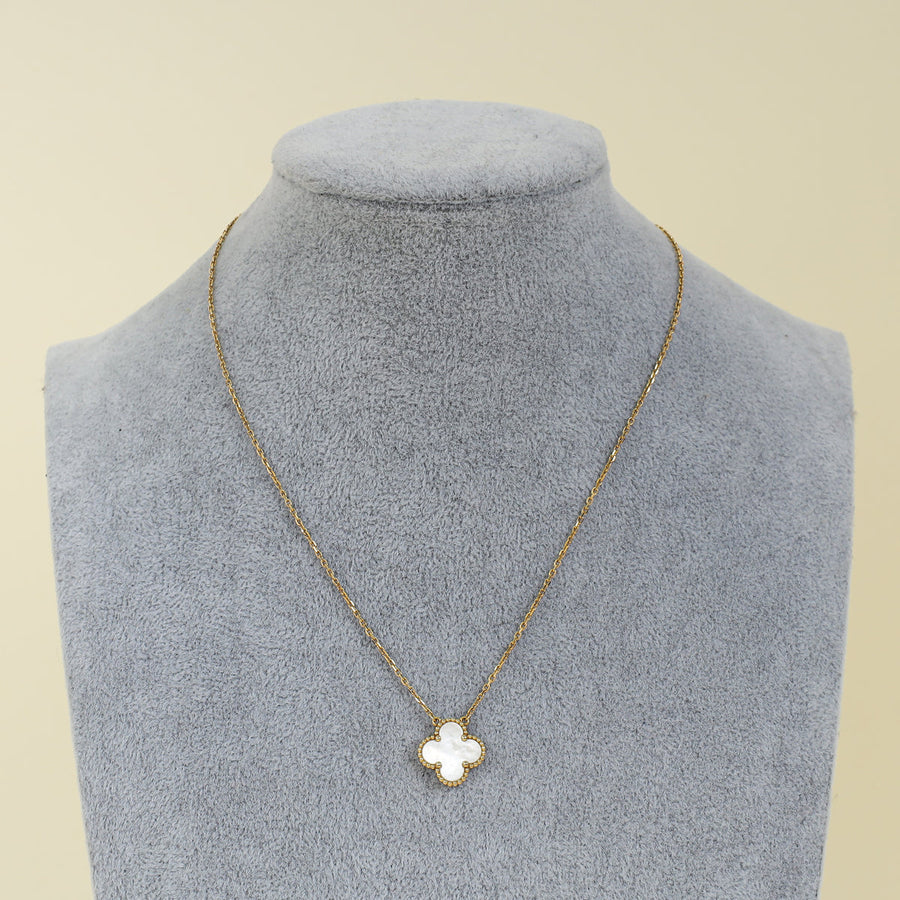 Van Cleef & Arpels 18K Yellow Gold Vintage Alhambra MOP Pendant Necklace