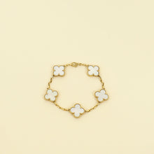 Van Cleef & Arpels 18K Yellow Gold Vintage Alhambra 5 Motifs MOP Bracelet