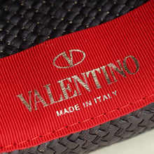 Valentino Black Vlogo Straw Sun Hat