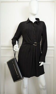 Valentino Black Rockstud Wristlet Clutch