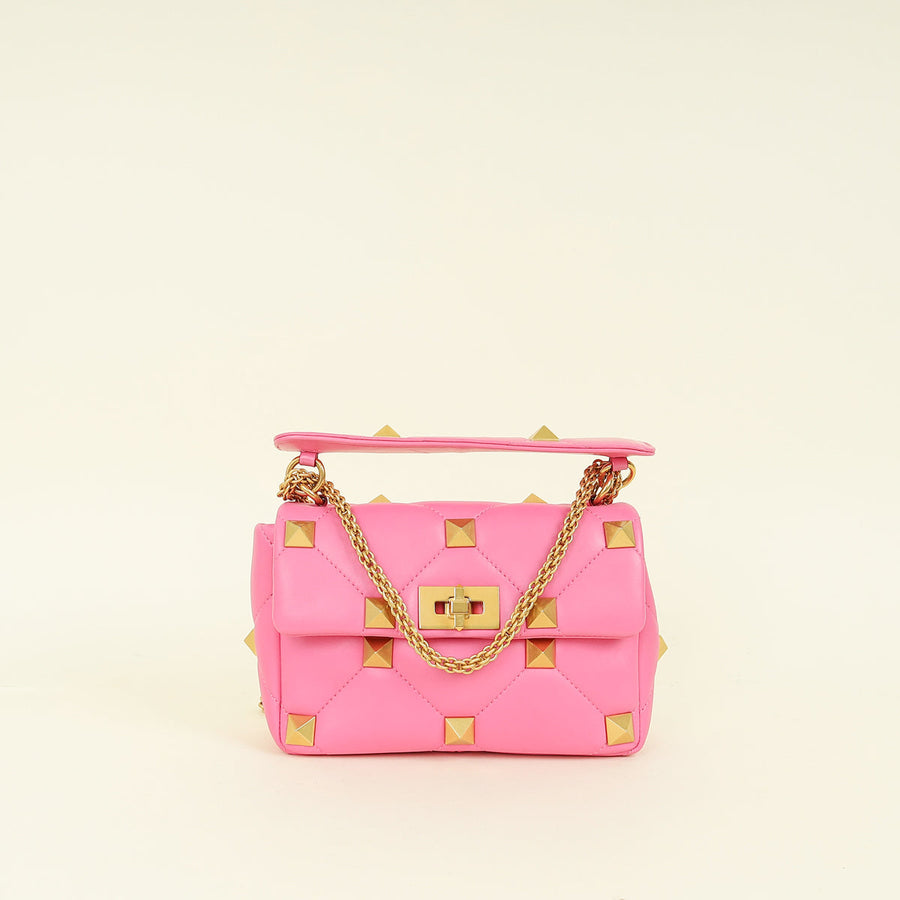 Valentino Fuchsia Roman Stud The Small Shoulder Bag
