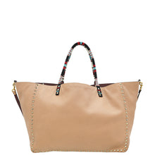 Valentino Bicolor Beaded Rockstud Vitello Reversible Tote Bag