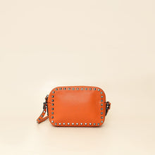 Valentino Orange Rockstud Camera Crossbody Bag