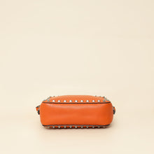 Valentino Orange Rockstud Camera Crossbody Bag
