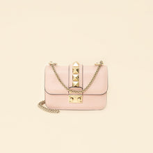 Valentino Light Pink Rockstud Glam Lock Flap Mini Shoulder Bag