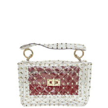 Valentino Clear PVC Rockstud Spike Top Handle Flap Bag