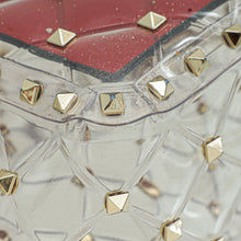 Valentino Clear PVC Rockstud Spike Top Handle Flap Bag