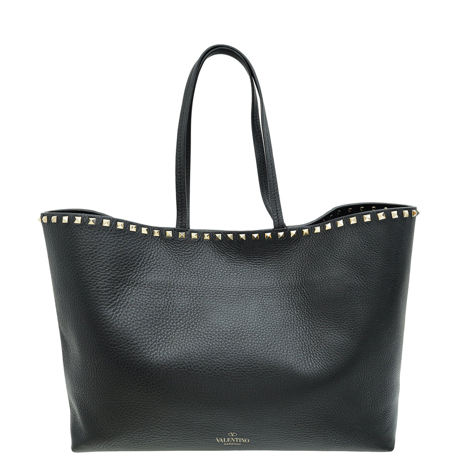 Valentino Black Rockstud Tote Bag