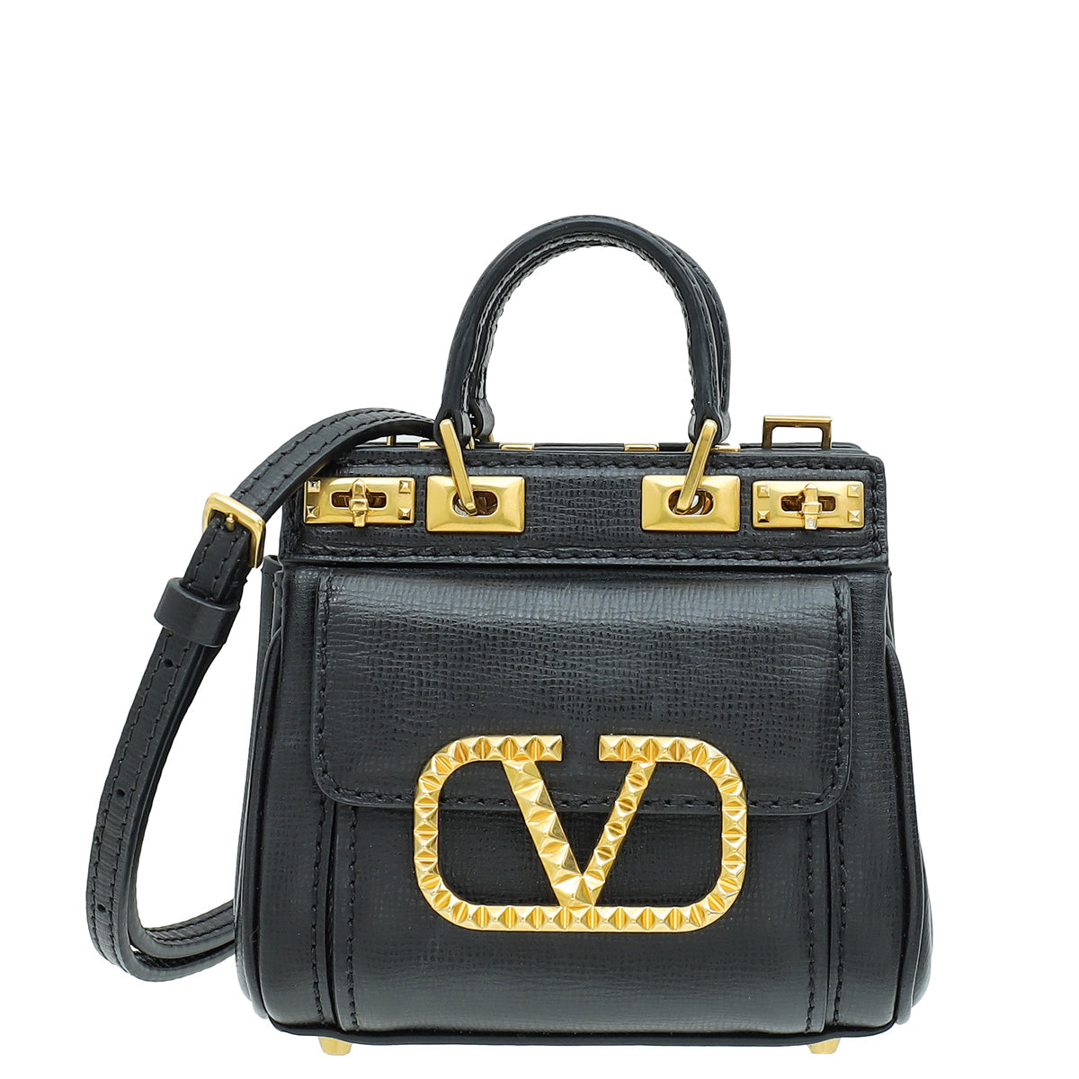 Valentino Black Micro Rockstud Alcove Bag