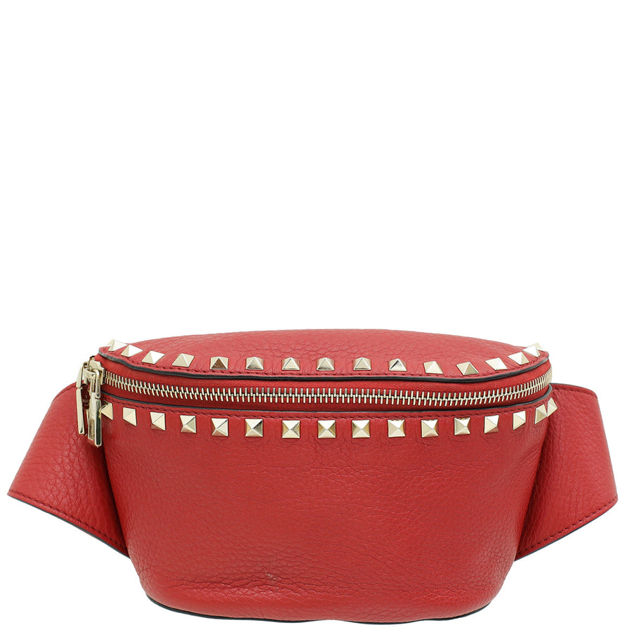 Valentino Red Rockstud Belt Bag