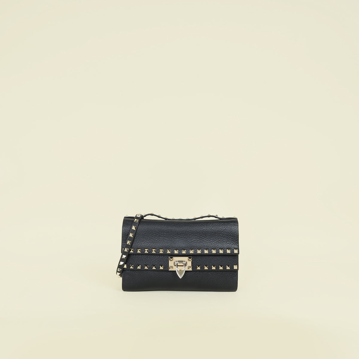 Valentino Black Rockstud Top Handle Crossbody Bag