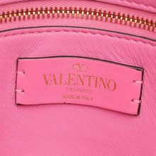 Valentino Pink Multicolor Woven Cotton Roman Stud Large The Shoulder Bag