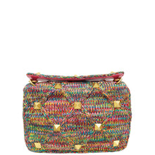 Valentino Pink Multicolor Woven Cotton Roman Stud Large The Shoulder Bag