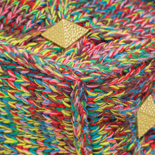 Valentino Pink Multicolor Woven Cotton Roman Stud Large The Shoulder Bag