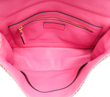 Valentino Pink Multicolor Woven Cotton Roman Stud Large The Shoulder Bag