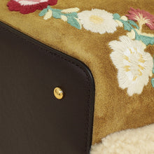 Valentino Chocolate Olive VLogo Signature Small Fur Shopping Bag