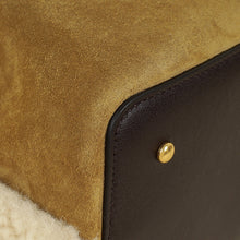 Valentino Chocolate Olive VLogo Signature Small Fur Shopping Bag