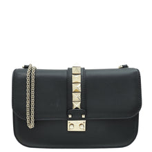 Valentino Black Glam Lock Medium Flap Bag
