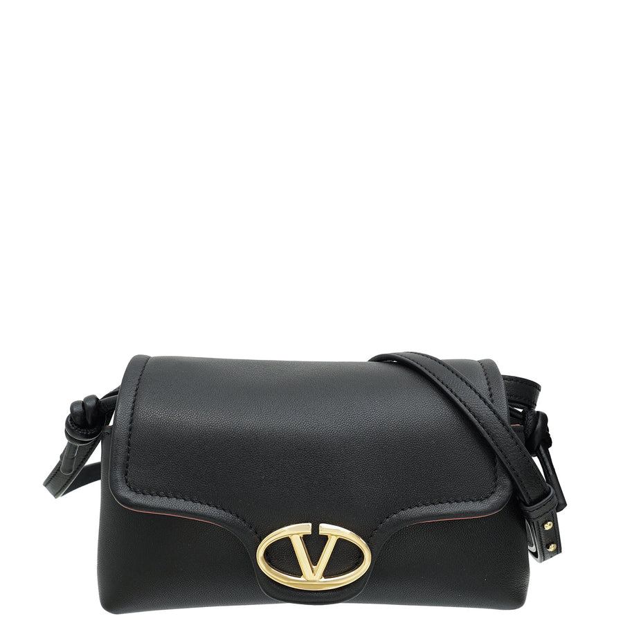 Valentino Black Vlogo 1960 Soft Mini Crossbody Bag