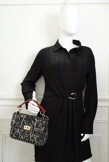 Valentino Black x Undercover Embroidered Rockstud Spike Shoulder Bag