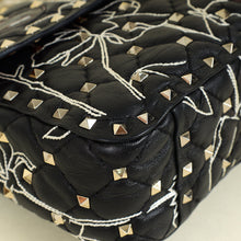 Valentino Black x Undercover Embroidered Rockstud Spike Shoulder Bag