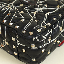 Valentino Black x Undercover Embroidered Rockstud Spike Shoulder Bag