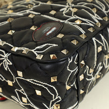 Valentino Black x Undercover Embroidered Rockstud Spike Shoulder Bag