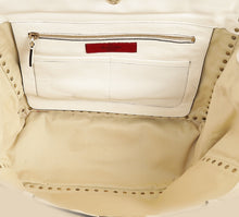 Valentino White Vitello Rockstud Tote Medium Bag