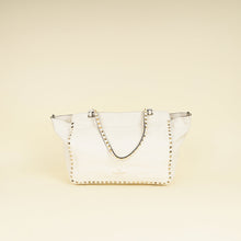 Valentino White Vitello Rockstud Tote Medium Bag