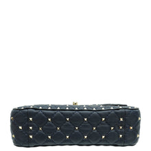 Valentino Navy Blue Rockstud Spike Flap Chain Medium Bag