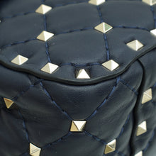 Valentino Navy Blue Rockstud Spike Flap Chain Medium Bag