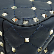 Valentino Navy Blue Rockstud Spike Flap Chain Medium Bag