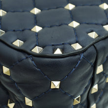 Valentino Navy Blue Rockstud Spike Flap Chain Medium Bag