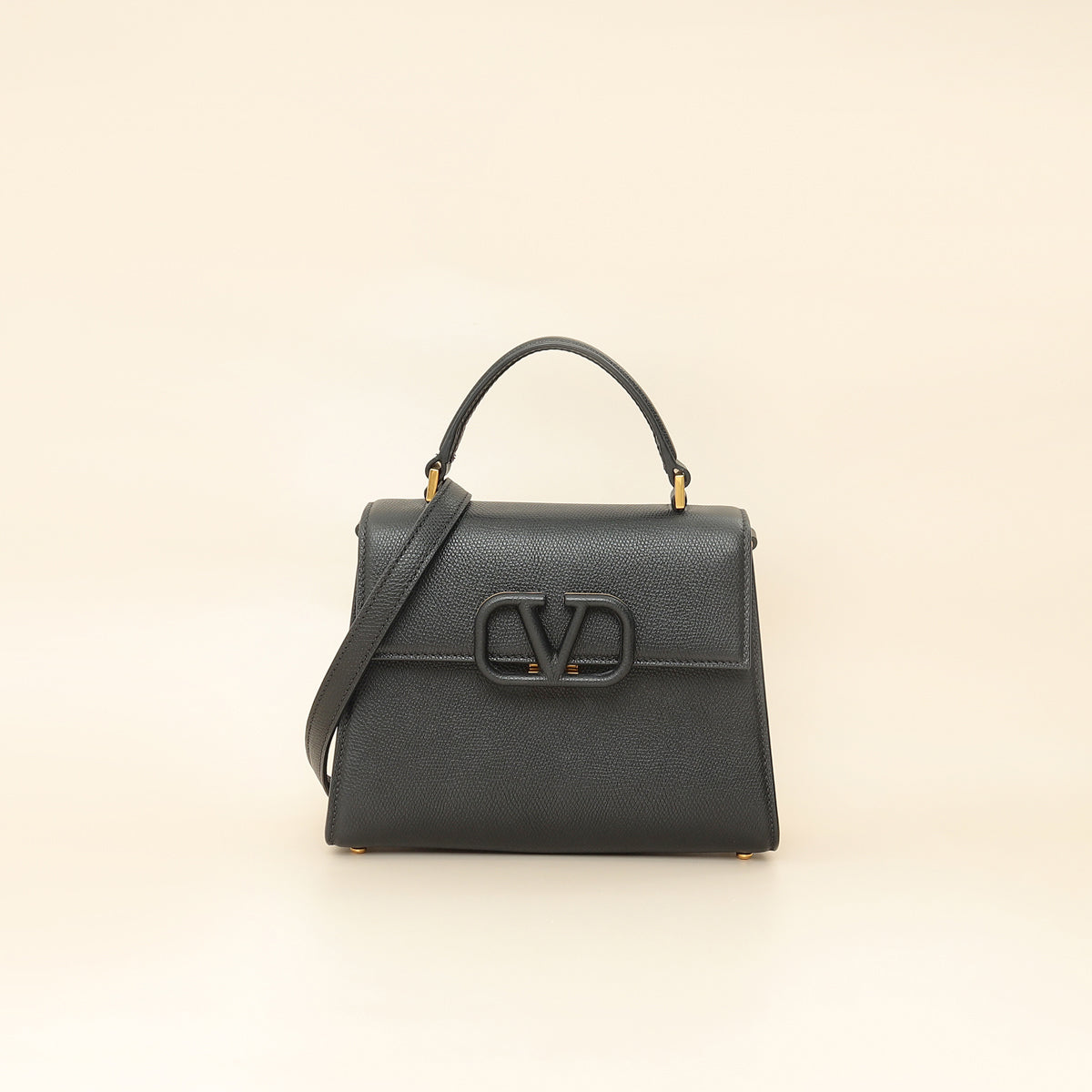 Valentino Black Vlogo Top Handle Small Bag