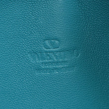 Valentino Metallic Teal Vlogo Wallet On Chain