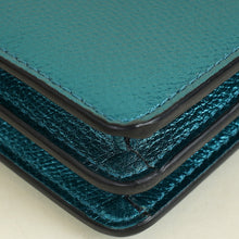 Valentino Metallic Teal Vlogo Wallet On Chain