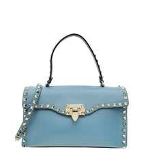 Valentino Blue Rockstud Single Handle Flap Bag