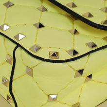 Valentino Yellow Spike Rockstud Small Flap Bag