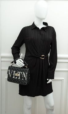 Valentino Black VLTN Spike Rockstud Flap Medium Shoulder Bag