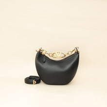 Valentino Black VLogo Moon Mini Hobo Bag W/ Chain